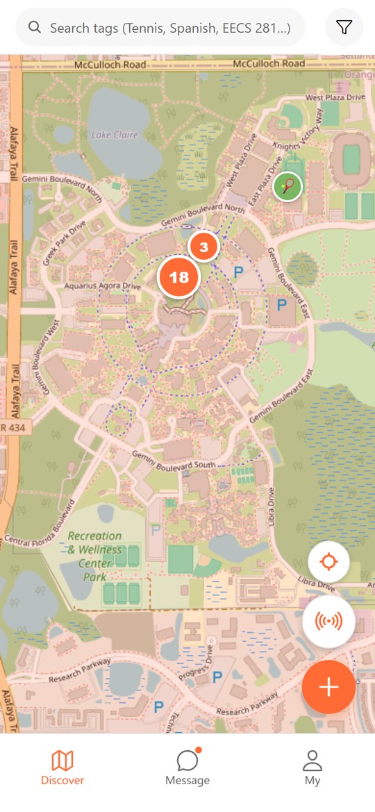 Hereby discover map with nearby activities